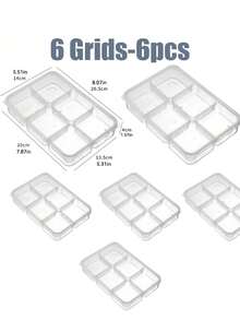 1/3/6pcs Practical 4/6 Compartment Reusable Food Prep Storage Containers, Meal Prep Containers, Multi-Function Snack & Fruit Tray & Portion Control Lunch Box, Suitable For Adults, Ideal For Home, School, Office, Travel, Birthday & New Year Gift - Multicolor - View 15