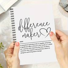 1本趣味螺旋筆記本「Difference Maker」勵志設計，100頁，適合日常激勵，可作為工作筆記本，適合作為辦公室與居家禮物送給朋友、女性與男性，學校用品 - A - 查看 3