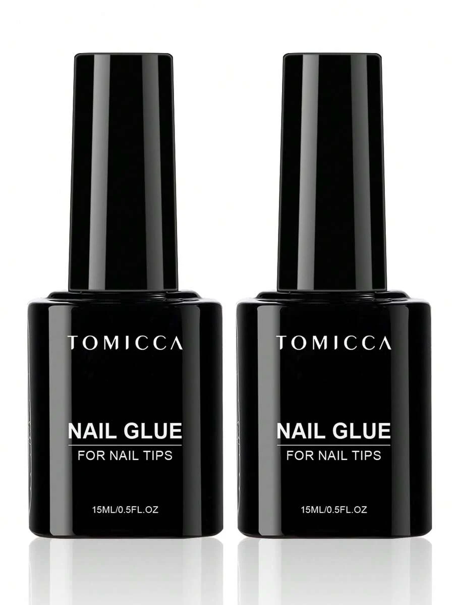 TOMICCA 2PCS 15ml Nail Glue FOR NAIL TIPS – Fast-Curing Under LED/UV Lamp, Soak-Off Removable, Long-Lasting Adhesive For Nail Art & DIY Home Salon - NAIL GLUE*2-15ml - View 1