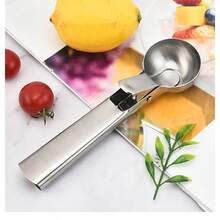 2Pcs Multi-Functional Stainless Steel Ice Cream Scoop, Trigger Design Ice Cream Dipper, Multipurpose Scooper For Cookie, Watermelon, Fruit, Kitchen Gadgets, Household Food Spoon Tools For Home Daily Use - Ice Cream Scoop - View 3