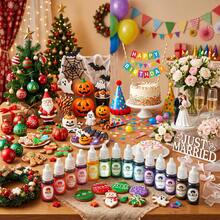 14 Colors 10ml Liquid Decorative Paint Set, Suitable For Theme Display Accessories, Party Props, Holiday Decorations, Resin Crafts And DIY Handmade Works Surface Embellishment, Non-Edible - Multicolor - View 4