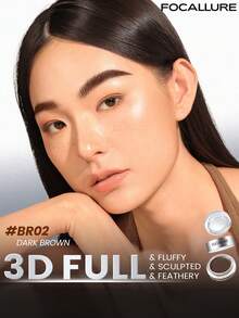 FOCALLURE 2.5g+2.5g 彩色眉彩膏 + 透明眉蠟 2合1，眉毛填補與塑形，高顯色、持久且防暈染，豐盈增強，質地絲滑不結塊，防水防汗 - BR02# DARK BROWN - 查看 2