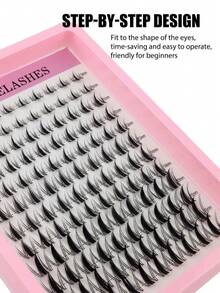 120 Clusters Little Devil Wet D Doll Big Eye Trilogy Segmented False Eyelashes, Pointed Tail Cartoon Eye, Japanese & Korean Sweet Colorful, No Makeup Removal Needed, Comfortable & Convenient Daily Eyelashes - View 5