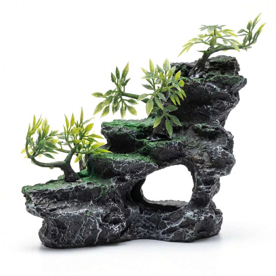 3件組組合水族景觀裝飾主題飾品,水族裝飾 - 人造岩石景觀與魚類躲藏洞穴,適用於魚缸裝飾,水族景觀飾品,水族裝飾石山 - 歡樂水族 - 查看 1