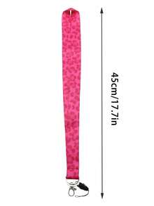 Pink Leopard Print Teacher Lanyard With ID Holder, Phone Strap, Keychain, Cute Pink Polyester Key Strap, Great Gift For Women, Teachers, Students, Staff, Can Be Used As Car Accessory, Bag Charm, Backpack Pendant, Suitable For School Use - Pink and Card Holder - View 5