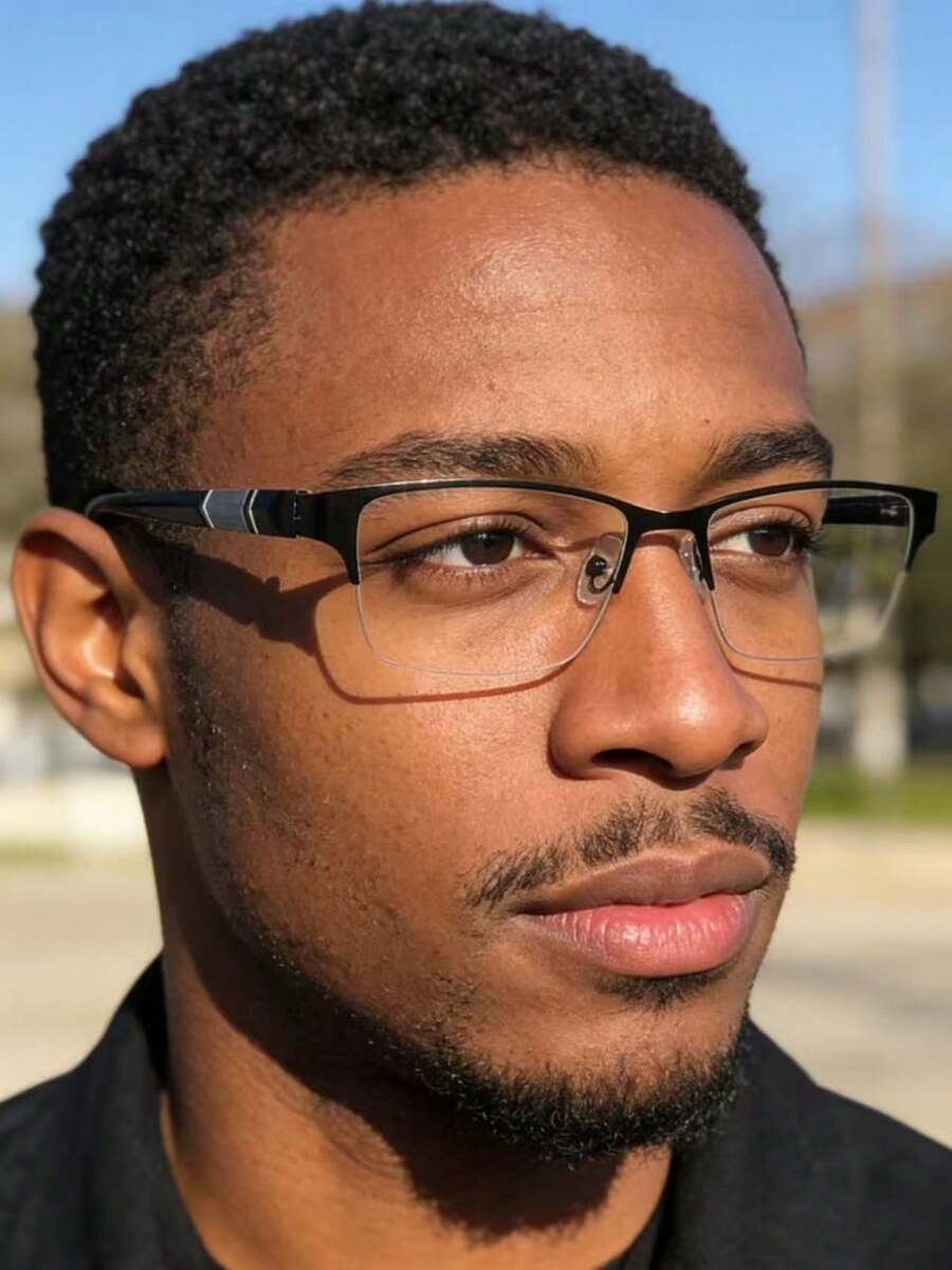 1 Pair Men's And Women's Square Fashion Casual Glasses, Versatile Style, Bold And Sharp, Enhances Facial Contour And Dimension, Suitable For Daily Life, Beach, Driving, Camping, Fishing, Parties, Outdoor Travel And More, All Seasons - Black - View 1