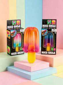 1pc Random Color Creative Popsicle Squeeze Ball, Deformable, Rebound, Kneadable, With Music Squeeze Function, Silent Anxiety Relief, Portable Sensory Vibration Stress Relief, Soothing And Improving Daily Mood, Ideal Holiday Gift - Multicolor - View 4