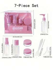 Travel Set, Squeeze Design, Portable, Leak-Proof, Refillable Cosmetic Containers, Suitable For Toiletries, Shampoo, Body Wash And Lotion, Travel Essential (Label Cards Included), Suitable For School, Vacation, Camping, Holiday, Mini Size, Also Suitable For Beach, Bathroom, Bedroom, Large Capacity - One Size - View 17