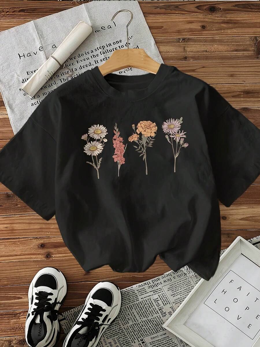 Plus Size T-Shirts - Black - View 1
