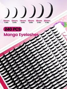 MAANGE 240簇卡通仙女假睫毛，柔軟逼真仙女風厚尖頭卡通風格戲劇化妝效果，特厚簇狀，適合美妝愛好者，女性禮物 - CC - 查看 9