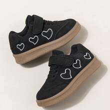 1 pereche de pantofi de skate casual unisex pentru copii, pantofi sport de tip trainer armată germană pentru băieți, cu închidere tip scai, talpă moale, versatili, pentru campus și sport casual - Negru - Vizualizare 4