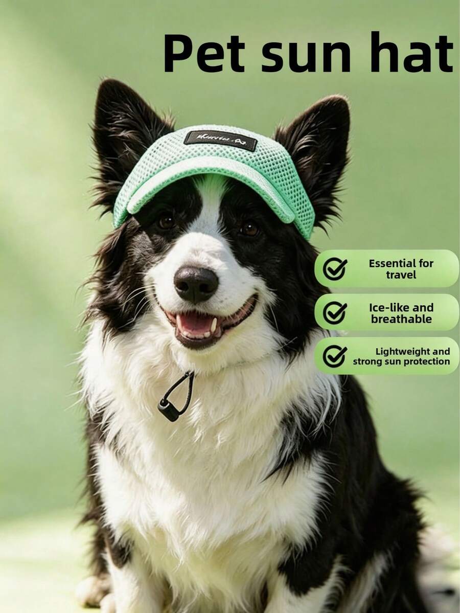 1PC Pet Sun Hat Breathable Mesh Dog Visor Cap For Small Medium Large Dogs Outdoor Sun Protection - Multicolor - View 1
