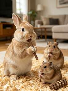 Happy Pet Chewing & Grinding Stick, Suitable For Rabbits, Guinea Pigs And Hamsters - Small Pet Interactive Chewing Toy, Pet Holiday Gift, Birthday Gift - View 2