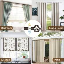 1 Set 18-120 Inch Black Gold Brown Curtain Rod, Heavy Duty Metal Adjustable Curtain Rod With Brackets And New Hollow Design Curtain Rod Finials - Brown-a Set - View 2