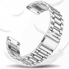 時尚錶帶適用於 Galaxy Fit3 (S M-R390) 三珠鋼製錶帶，不鏽鋼商務 Galaxy Watch 錶帶適用於男士女士，適用於 Galaxy Watch 7 6 5 4 錶帶 40mm 44mm 45mm/Watch 6 4 Classic 42mm 46mm 43mm 47mm - 銀色 - 查看 11