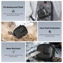 小型 PU 硬殼旅行收納保護盒，適用於 Osmo Action 5 Pro/6/4/3、Ace Pro 2/Ace Pro/Ace、Ace Pro 2/Ace/Ace Pro/2，附手腕帶保護配件 (黑色) - 查看 6