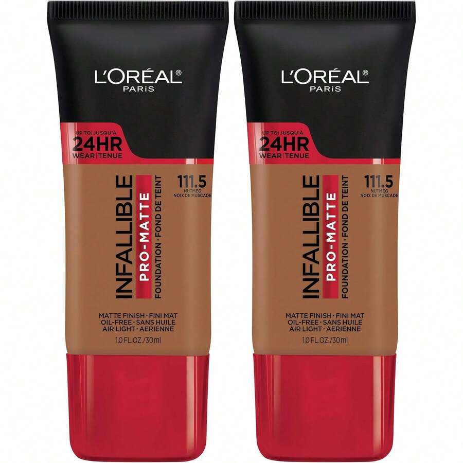 L'Oreal Cosmetics Makeup Infallible Pro-Matte Liquid Longwear Foundation, Nutmeg, 1 Fl Oz (Pack Of 2) Variant 23 - Nutmeg - View 1