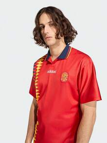 Adidas Unisex Sports Performance SPAIN HOME JERSEY 1994 Spain National Team 1994 Retro Football Casual Culture Short Sleeve Jersey JN3707 - Red - View 6