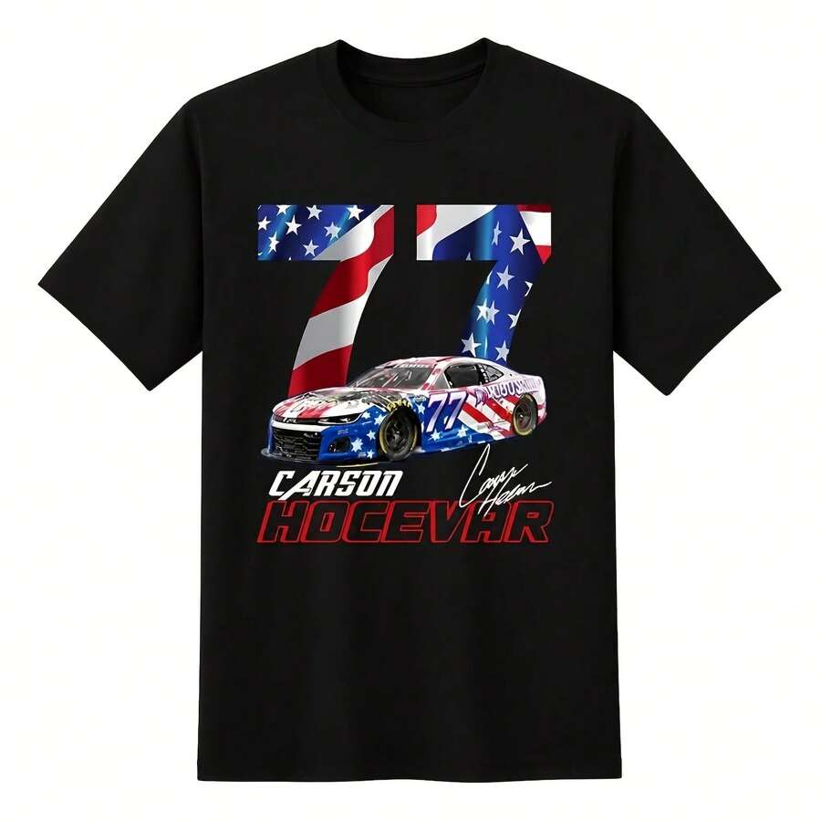 Carson Hocevar #77 NASCARss-2026 Racing T-Shirt Fan Gift Shirt Unisex - Black - View 1