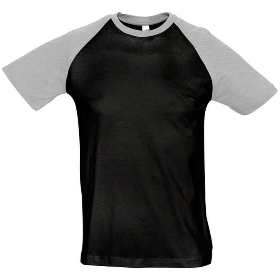 SOLS Mens Funky Contrast Short Sleeve T-Shirt - Black/Grey Marl - View 1