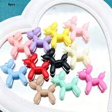 12 Stück DIY Cartoon Ballon Hund Anhänger, zufällige Farben, niedliche bunte Acryl Hund Anhänger, geeignet zum Herstellen von Schlüsselanhängern, Handyhüllen - Verschiedenfarbig - Übersicht 6