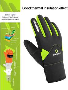 INBIKE Guantesérmicos de Gel para Hombre, para Invierno y Clima frío - Verde - Ver 3