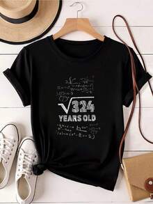 Damen-T-Shirt mit Aufdruck "18. Geburtstag" für 18-Jährige Geeks, lustiges Mathe-T-Shirt aus Baumwolle für Männer - Schwarz - Übersicht 1
