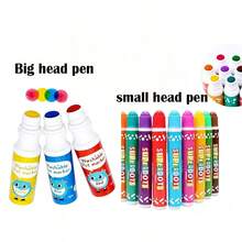 1/5/10 piezas Bolígrafos de pintura de grafiti con puntos, punta grande, punta pequeña, regalos de vuelta a la escuela, Halloween, Navidad, regalos de bienvenida a la escuela, herramientas de pintura, bolígrafos de acuarela de 10 colores para la iluminación de niños, set de bolígrafos de pintura para jardín de infantes - Multicolor - Ver 4