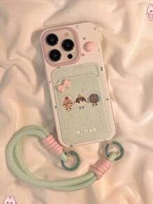 SANRIO 奢華掛繩卡套手機殼，防震掛繩卡套，高端手機殼，彩色3D花朵掛繩卡套手機殼，相容Apple，適用於 16 Pro Max/ 15 Pro Max，新款11、12，創意12、11防摔，14 Pro/13保護殼，適用於 17 Pro Max/17/Pro/17 Plus/17，夏季風格，春季禮物，生日禮物，週年紀念 - 多色漢堡 - 查看 1