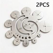 CINEYO 1pc/2pcs Stainless Steel Radius Gauge, 11-In-1 Multifunction Circle Template Ruler, Center Arc Finding Tool, Leather Processing, Model Making, Leather Edge & Circle Cutting Template Guide, Protractor, Angle Ruler - AAA - View 10