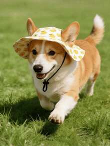 Adjustable Dog Sun Hat, UV Protection Anti-Slip Pet Sun Hat, Cute Duck Pattern Summer Pet Hat, Suitable For Dogs And Cats To Wear, Breathable Outdoor Walking Sun Protection Hat - Multicolor - View 7