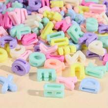 200-600顆混色大寫字母珠子－彩色塑膠字母A-Z套組，適用於珠寶製作、手鍊、項鍊、鑰匙圈、鞋帶與手工藝品－鮮豔派對裝飾、手工珠飾、鑰匙圈配件、趣味設計－返校季 - 彩色 - 查看 11