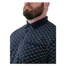 Duke Mens Saunders D555 All-Over Print Polo Shirt - Navy - View 3