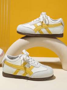 2026 Spring/Autumn New Vintage German Training Shoes For Boys And Girls, Fashionable Versatile Sports Casual White Sneakers - Yellow - View 3