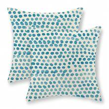 Teal Pillow Covers 22x22 Inch Set Of 2 Aqua Polka Dot Outdoor Decor Throw Pillows For Couch Modern Boho Design Watercolor Aesthetic Decorative Cushion Cases For Home Sofa Bed Decorations - 青色波點圖案 22吋 x 22吋(2個裝) - 查看 1