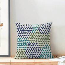 Navy Blue Teal G Reen Polka Dot Pillow Covers 18x18 Inch Set Of 2 Boho Outdoor Decor Throw Pillows For Couch Modern Design Watercolor Aesthetic Decorative Cushion Cases For Home Decorations - 海軍藍青色G背波點18吋x18吋(2件裝) - 查看 4