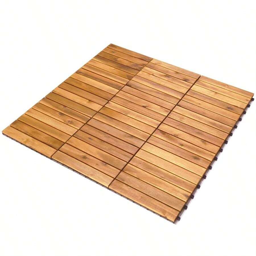 [Free Shipping] 27 Pieces Acacia Wood Interlocking Patio Deck Tile-XY332704 - FXCWQVB6OA5H90 - View 1