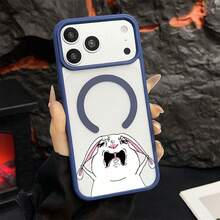 マグネット式黄ばみ防止 | 高級感あふれる2in1アクリルマグネット式スマホケース！スタイリッシュで手触りも良く、実用的な保護機能とマグネット式・耐衝撃設計を融合させた、高級感あふれるケースです。 うさぎ 泣き 表情ケース, 17e,家族、恋人、友人、そして子供たちへのプレゼントに最適です。Pixel 9 Pro/16e/9A/Pixel 8 Pro/14 Plus/17/12 Pro/Pixel 8/Pixel 10/Air/16 Pro/14 Pro Max/Pixel 8a 5G/13/17e スマートフォンケースに対応 - ブルー - チェックする 13