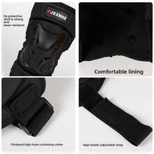 Motorcycle Knee Pads, PP Shell Anti-Fall Riding Guards With Shock Absorption, 4-Piece Set Windproof & Warm Protective Gear For Adults - Knee Pads (Male) - View 3
