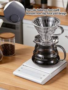 [Hot ] Smart Timer Coffee Scale (1pc), High Precision Food Scale, Italian Handheld Scale With Timer And Weighing Function, Precise Baking Tool Kitchen Scale, Designer Style, Bottom With Non-Slip Silicone Pad, Battery Not Included - Kitchen scales - View 7