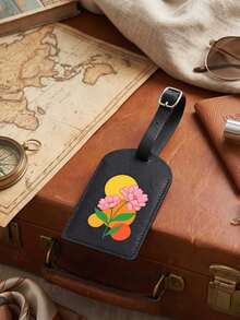 1 Stück Blumenmuster Gepäckanhänger, geeignet für Koffer, PU-Leder Material, mit Sichtschutzabdeckung und Namenskarte; Reise Rucksack Etikett, Unisex; Reise Essential, geeignet für Reise Rucksäcke, Reisetaschen, Koffer, Reiseausrüstung, Schulanfang Bedarf, Fitness Bedarf, Schulbedarf, Feiertags Camping Bedarf, Urlaubs Accessoires, Koffer Etikett Pack, Schulbedarf, Lernbedarf - Verschiedenfarbig - Übersicht 5