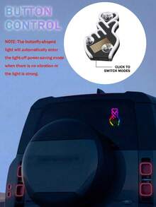 Solar Powered Car Finger Gesture Light, Colorful LED Heart Hand Window Decor Lamp, Suction Cup Auto Rear Window Neon Light, Funny Car Exterior Interior Modification Accessory, Multi‑Color Flashing Car Decoration Light - Multicolor - View 8