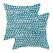 Aqua Teal Cream Polka Dot Pillow Covers 18x18 Inch Set Of 2 Boho Outdoor Decor Throw Pillows For Couch Modern Design Watercolor Aesthetic Decorative Cushion Cases For Home Sofa Bed Decorations - 水藍綠色白色波點圖案 18 吋 x 18 吋(2 件裝) - 查看 2