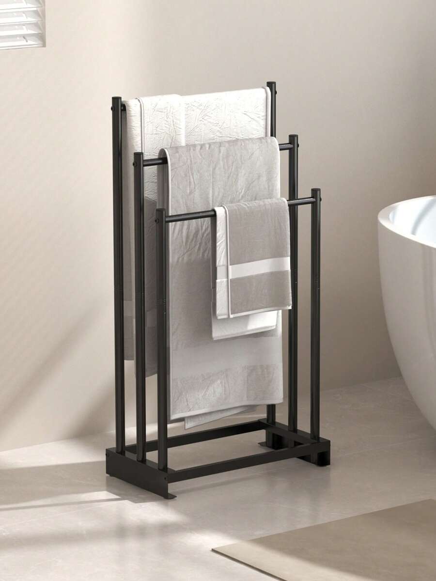 1 pieza Toallero de baño, tipo de pie, toallero minimalista para bañera, toallero, estantería de almacenamiento de baño resistente, adecuado para baño, dormitorio, cocina, cuarto de almacenamiento, lavandería - Adecuado para varios tipos de habitaciones. - Multicolor - Ver 1