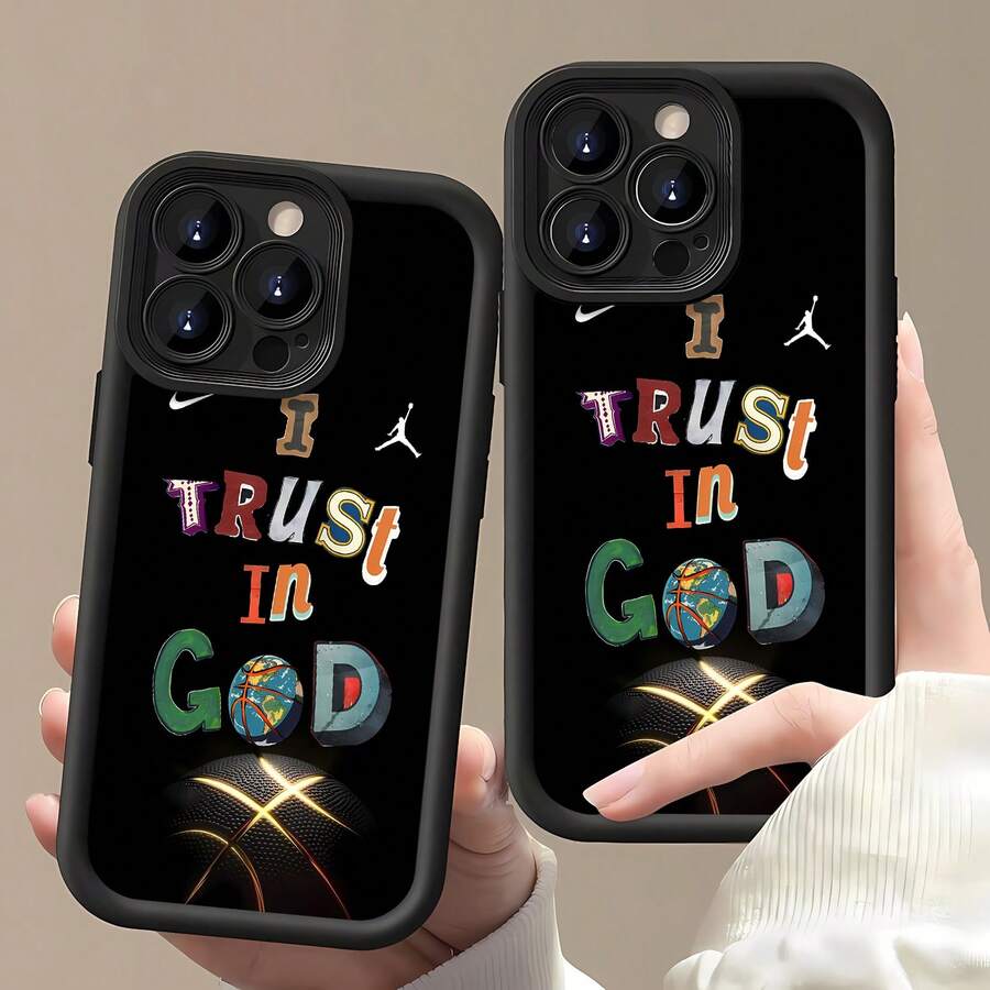 colorido Confía en Diosfunda de teléfono Fundas compatibles con ,Apple,VIVO,OPPO,,, y Honor.Fabricadas en silicona TPU,ofrecen protección contra golpes y caídas. - Negro - Ver 1