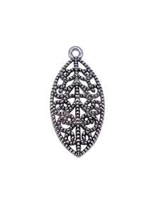 20 buah liontin daun ukuran 27x12mm untuk pembuatan perhiasan DIY, kalung, gantungan kunci, rantai ponsel, gelang, aksesoris pembuatan kerajinan tangan. - Daun-daun - View 5