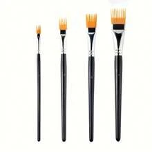 Set Sisir Kuas Lukis - 4 Buah Kuas Grainer Profesional untuk Lukisan Akrilik, Minyak & Cat Air - Kuas Tekstur untuk Seniman & Pemula, Gagang Pendek (Beberapa Kuas Mungkin Memiliki Bekas Cetakan, yang Tidak Dapat Dihindari Karena Proses Pembuatan dan Tidak Mempengaruhi Penggunaan Kuas) - Set - View 7