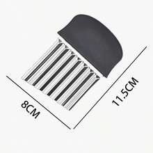 Decorative Wave Vegetable Slicer, Stainless Steel Crinkle Chip Cutter For Kitchen & Gifting - Multicolor - View 9