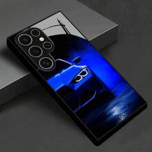 Dark Blue Smoke Sports Coupe Large-Hole Lens Tempered Glass Phone Case, Compatible With Various  Large-Screen Models, Suitable For Night Drives, Commuting, And Car Club Gatherings. The Raised Lens Design Is Scratch-Resistant And Impact-Proof, With TPU Soft Edges For Shock Absorption And Drop Protection. The Glossy Glass Is Fingerprint-Resistant, Ideal For Performance Car Enthusiasts. The Hi - Image 1 Pcs - View 7
