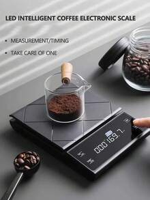 [Hot ] Smart Timer Coffee Scale (1pc), High Precision Food Scale, Italian Handheld Scale With Timer And Weighing Function, Precise Baking Tool Kitchen Scale, Designer Style, Bottom With Non-Slip Silicone Pad, Battery Not Included - Kitchen scales - View 5